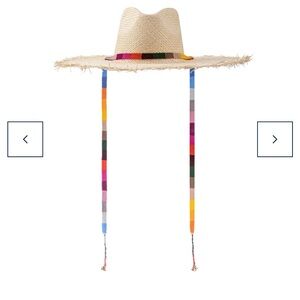 Sunshine Tienda Rosita Wide Brimmed Palm Fringe Hat, XS/S